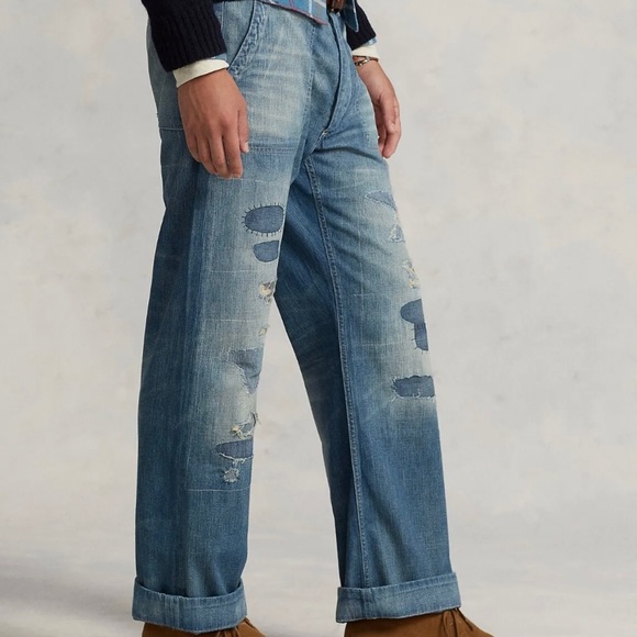 $268 Polo Ralph Lauren Classic Fit Distressed Jeans Men's Size 34X30 Pants NEW! - Picture 8 of 14